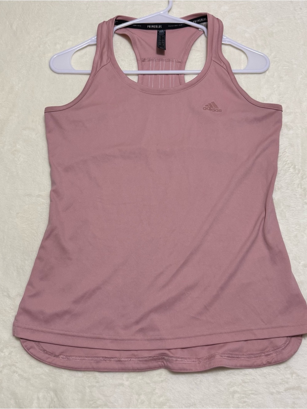 adidas Women's Dusty Pink Racerback Tank Top - Picture 1 of 9